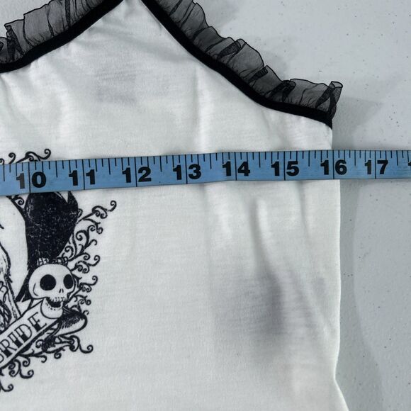 Romwe Crop Tank Top Womens M The Corpse Bride Feminine Fairycore Y2K - Picture 5 of 7